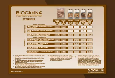 BIOCANNA (Outdoor) Grow Schedule